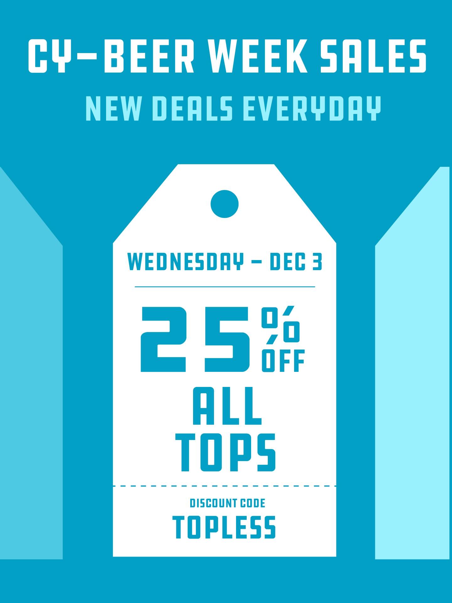 ALL TOPS are 25% off today!! Just use the code “topless” at check out