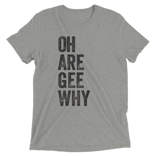 O-R-G-Y heather grey unisex t-shirt