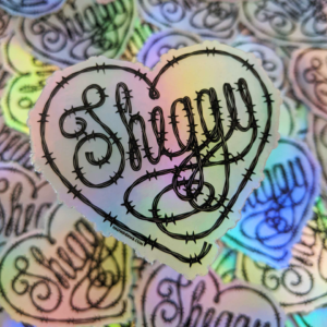 Shiggy Love sticker - barbed wire