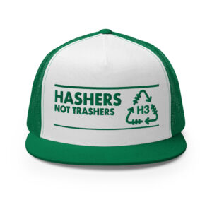 Hashers Not Trashers Green Trucker Cap