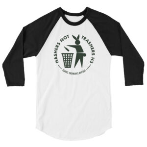 Black HNT 3/4 sleeve raglan shirt