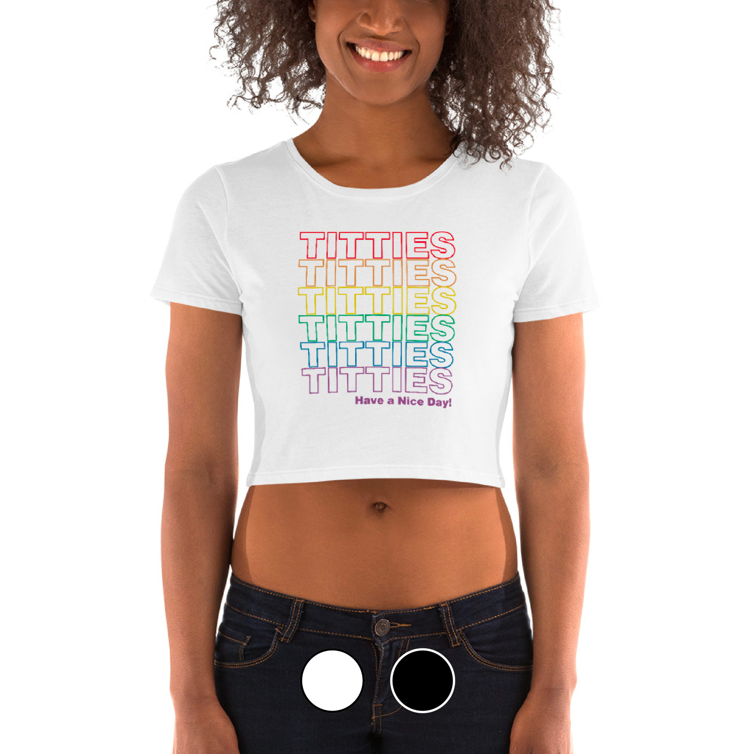 Titties Pride Crop Tee (2 colors) – Half Mind Hab