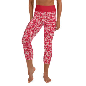 Haring Pattern Yoga Capri Leggings