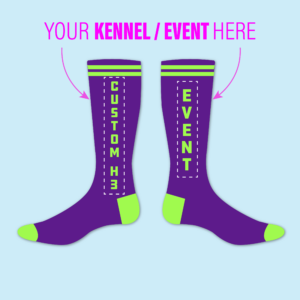 Custom Hash Shiggy Socks for your Kennel or Event