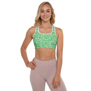 Haring Pattern Sports Bra - Green Dress Run Edition