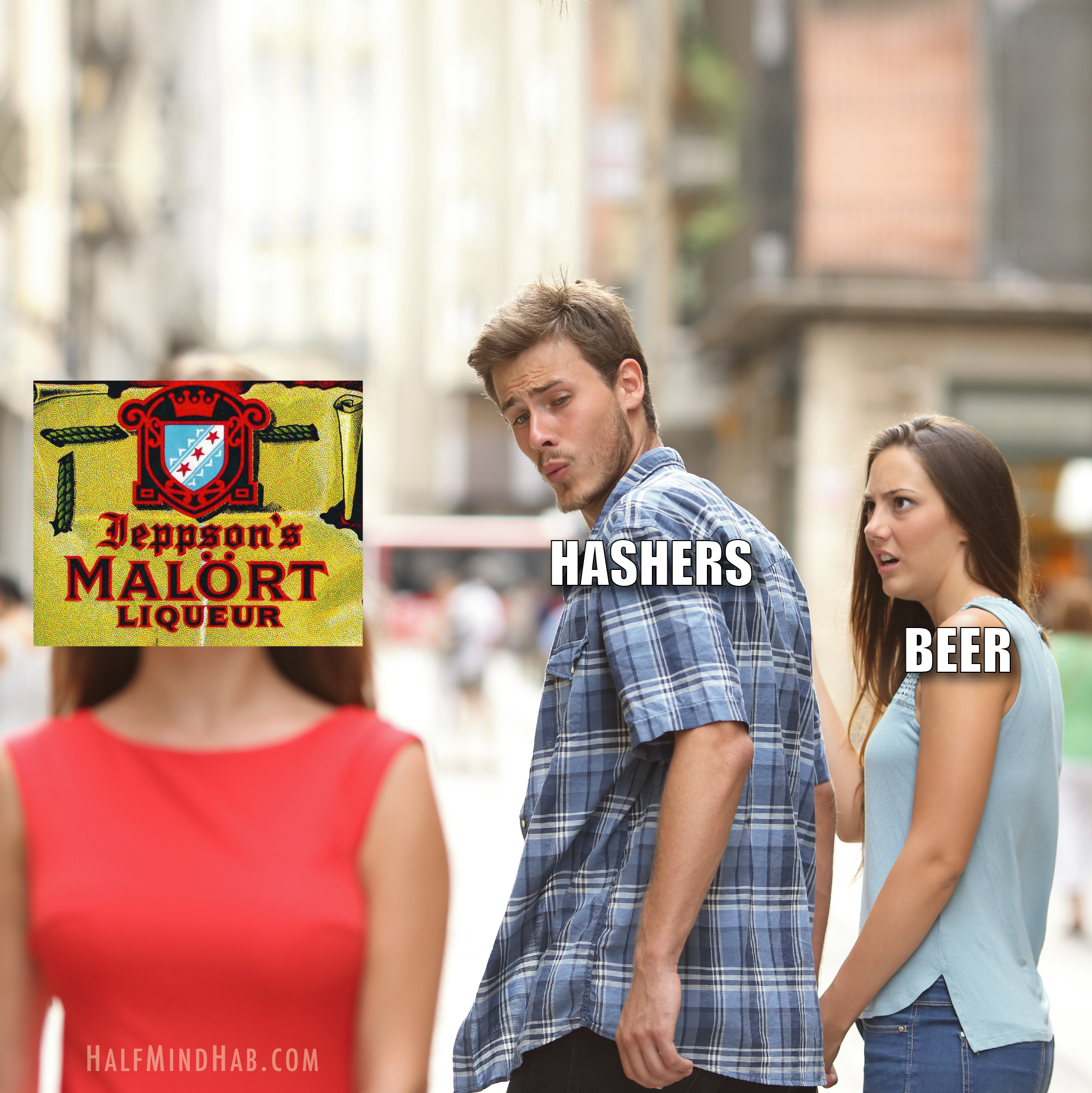 Distracted boyfriend Malort meme