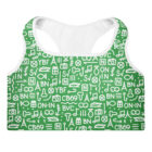 Haring Pattern Sports Bra - Green Dress edition