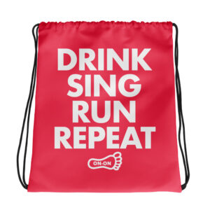 Drink Sing Run Repeat Drawstring bag