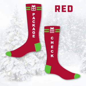 Package Check Holiday Shiggy Socks - Red