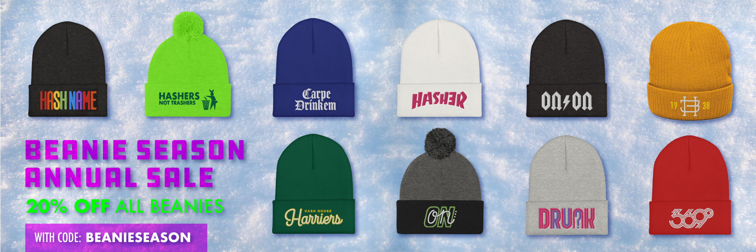 Beanie Season hashing sale