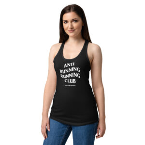Anti-Runing Running Club fitted racerback tank top